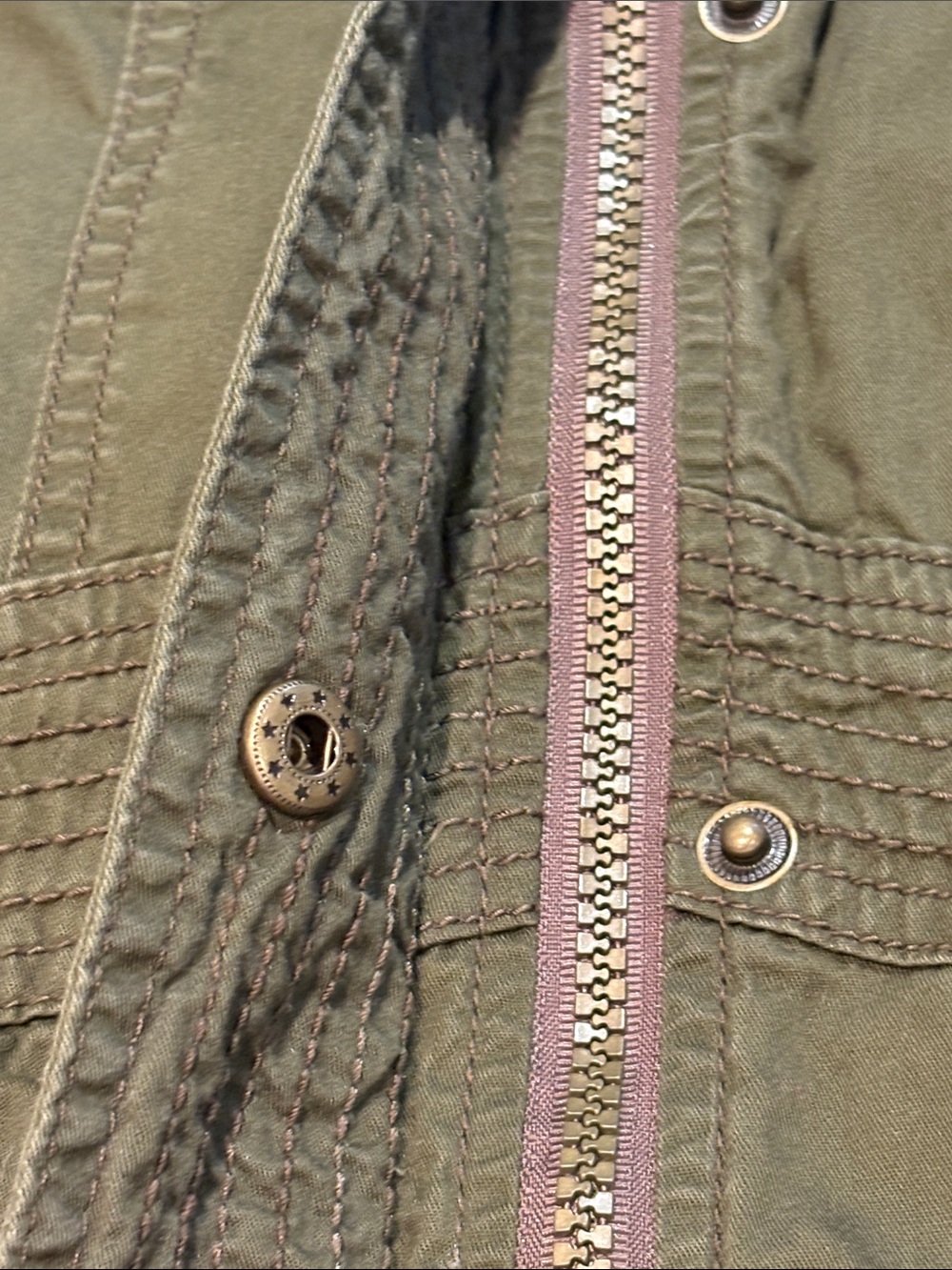 Sashimi Olive Green Utility Jacket with Button Flap Pockets Size Small - Picture 3 of 11